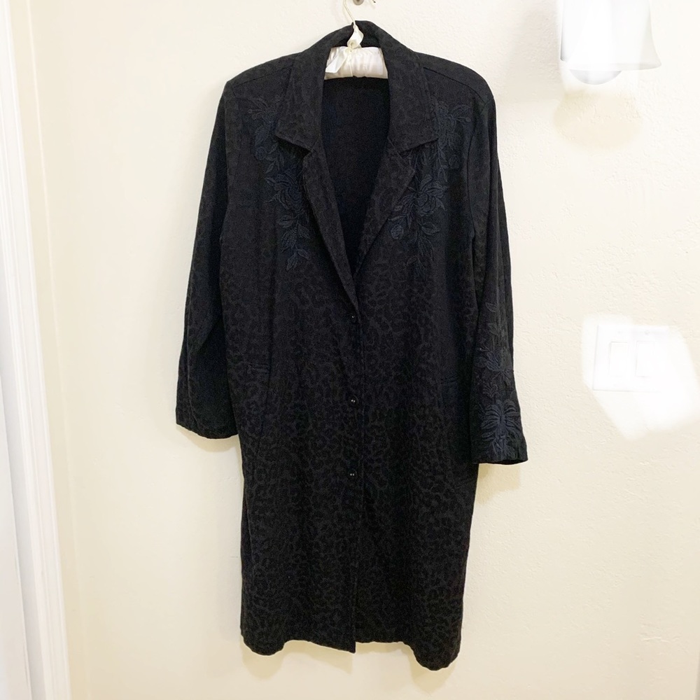JOHNNY WAS BLACK JACQUARD Leopard Trench